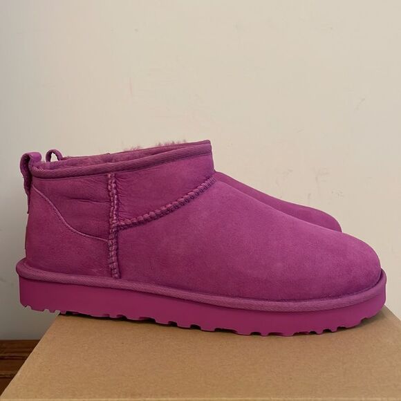 UGG Classic Ultra Mini Booties Mangosteen USA Women Size 10/UK 8/EU 41 - Picture 10 of 15